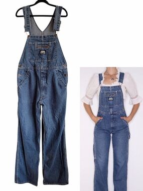 Vintage IKEDA Denim Blue Overalls 90s Jeans Classic Unisex M-L